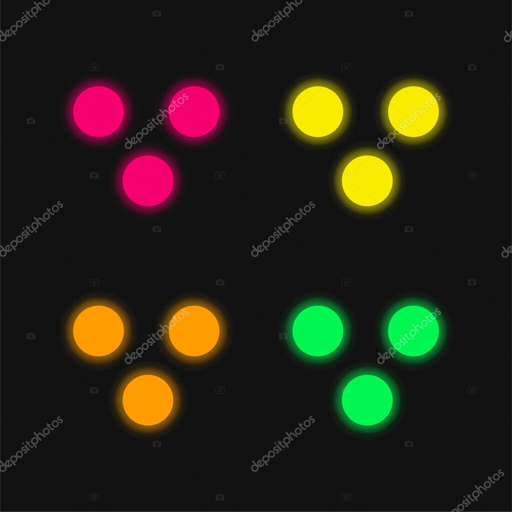 Because Mathematical Symbol four color glowing neon vector icon