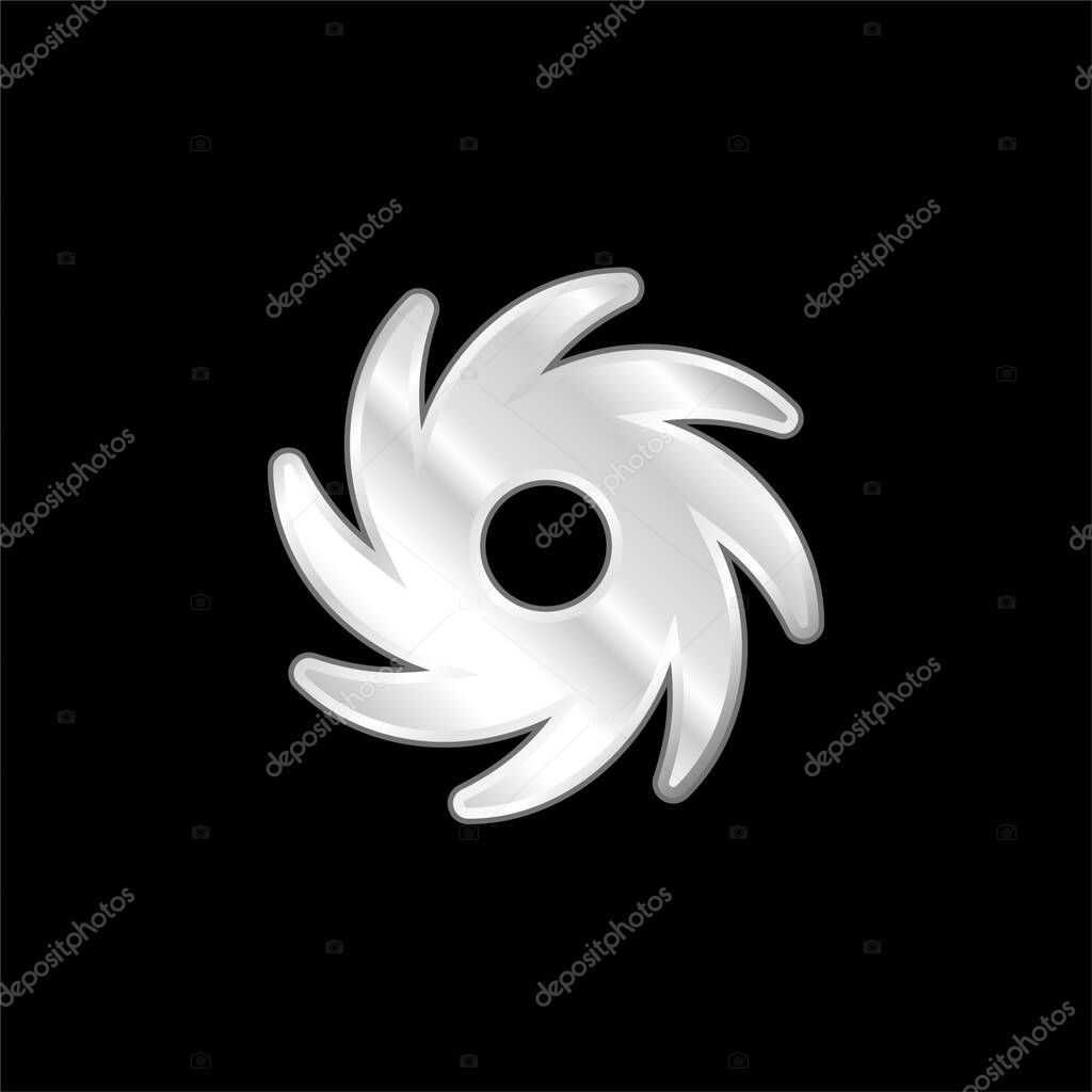 Black Hole silver plated metallic icon