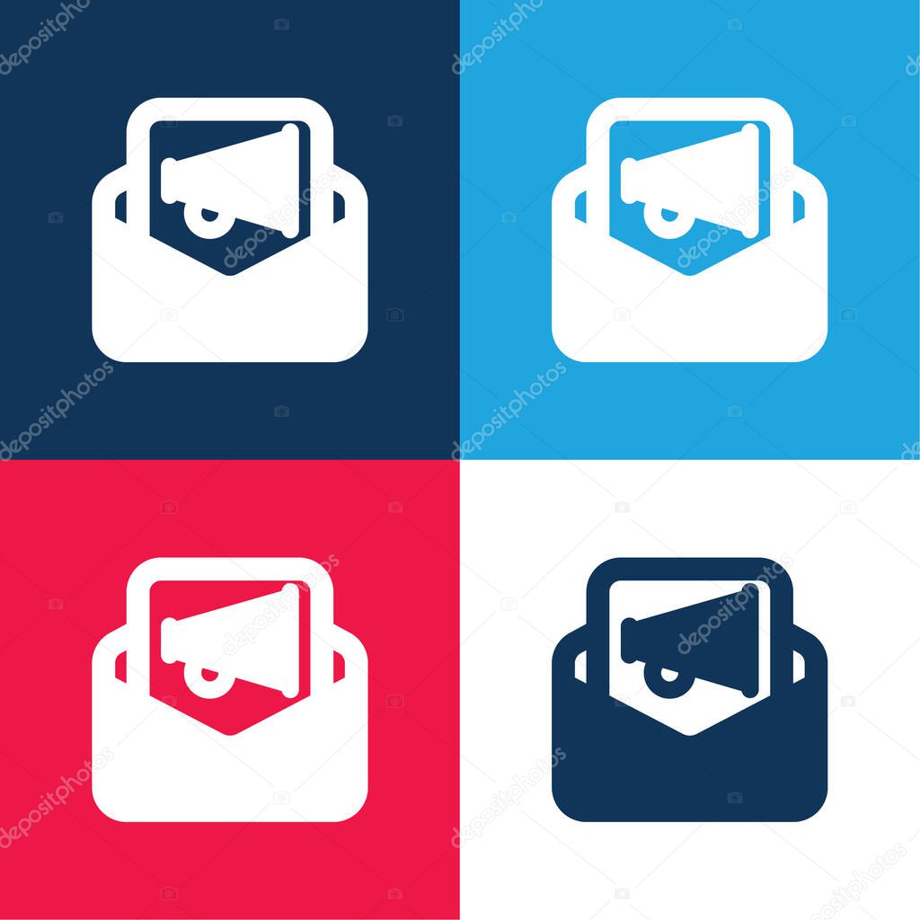 Ads blue and red four color minimal icon set