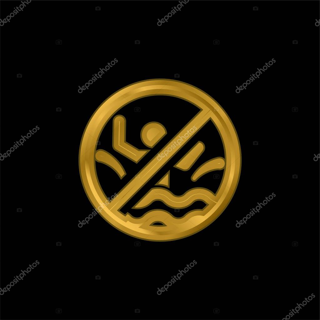 Bombing gold plated metalic icon or logo vector