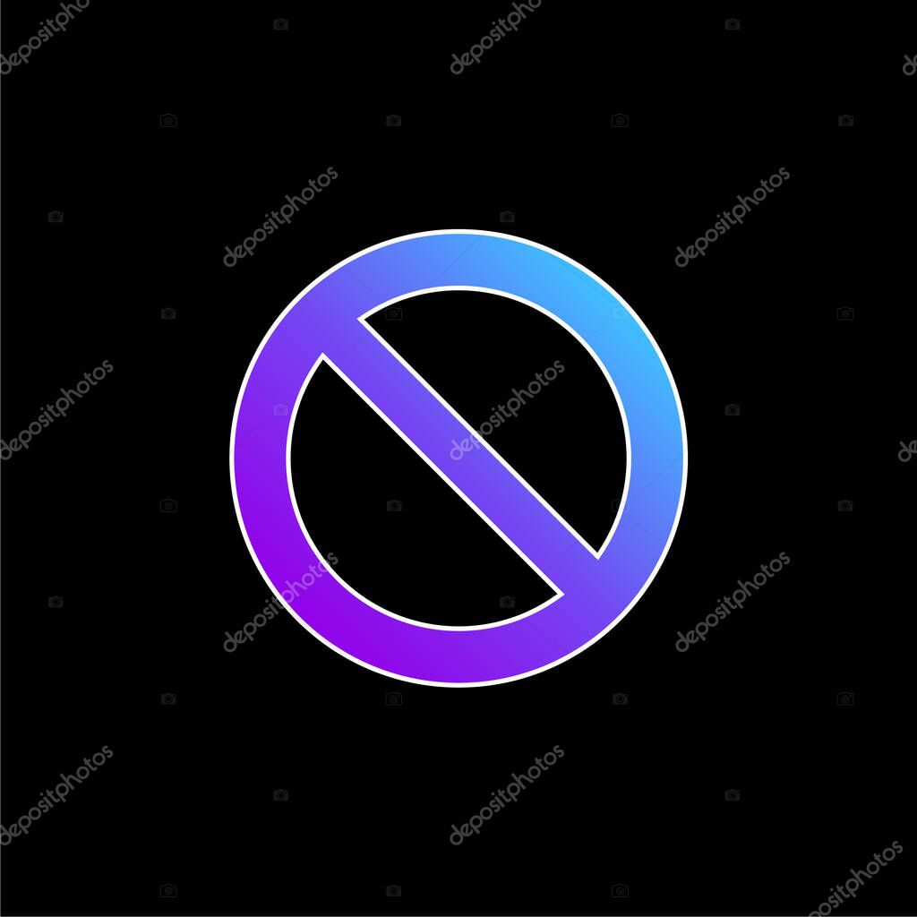 Banned Sign blue gradient vector icon