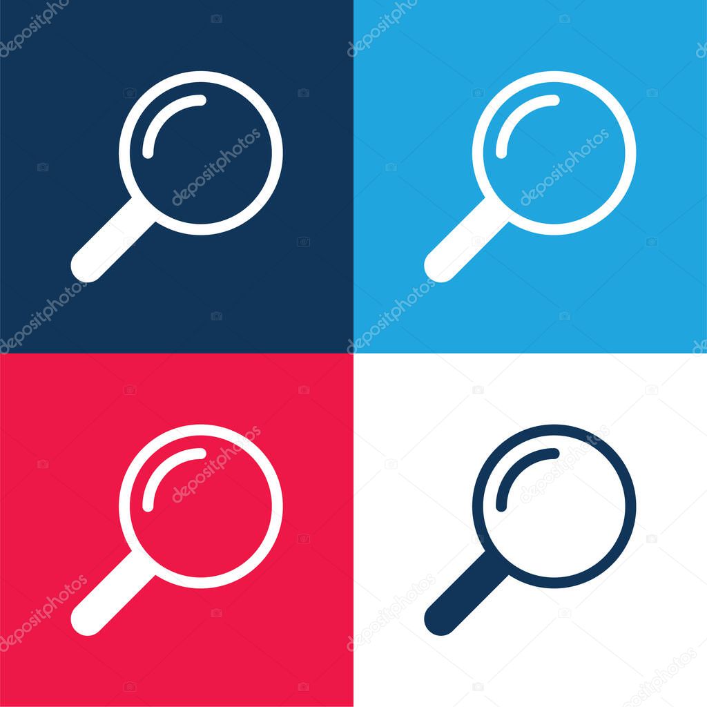 Airport Searchor blue and red four color minimal icon set