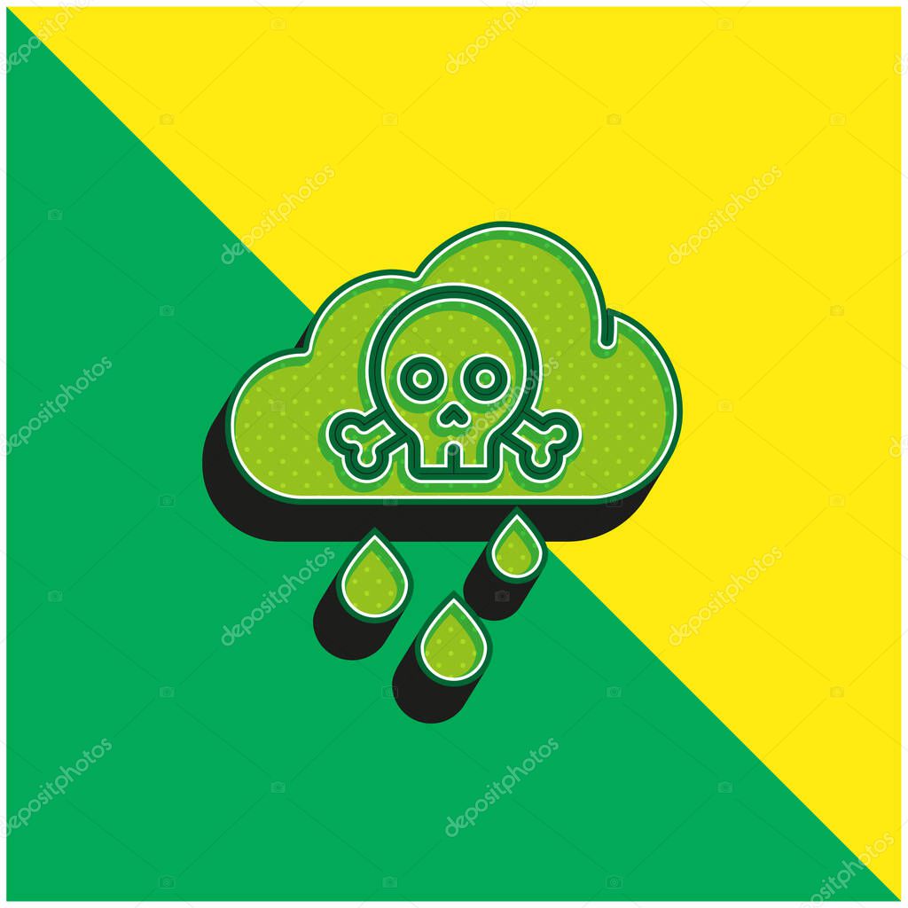 Acid Rain Green and yellow modern 3d vector icon logo
