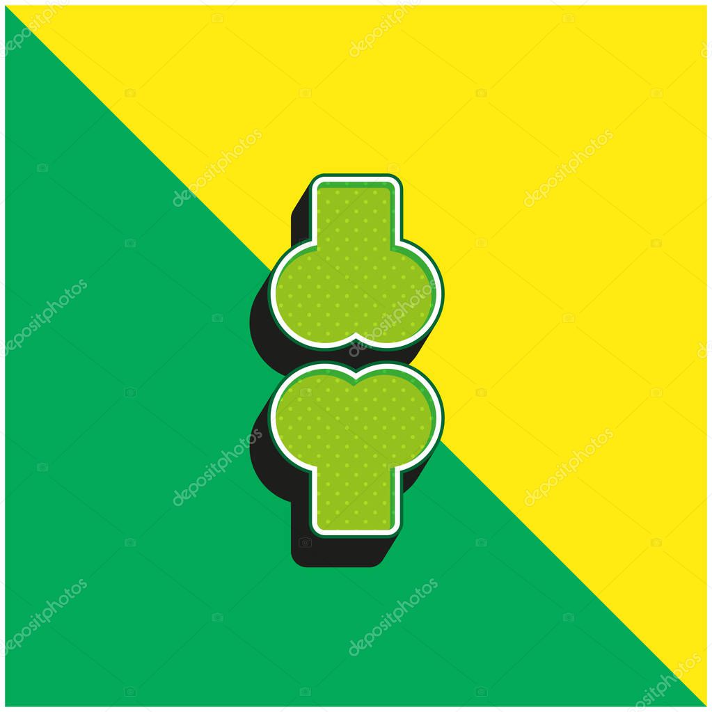 Bone Green and yellow modern 3d vector icon logo