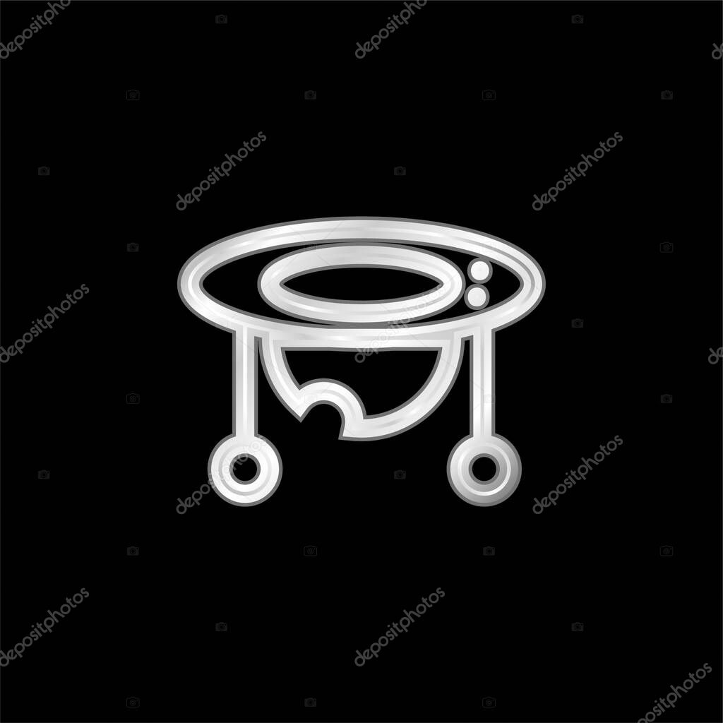 Baby Walker silver plated metallic icon