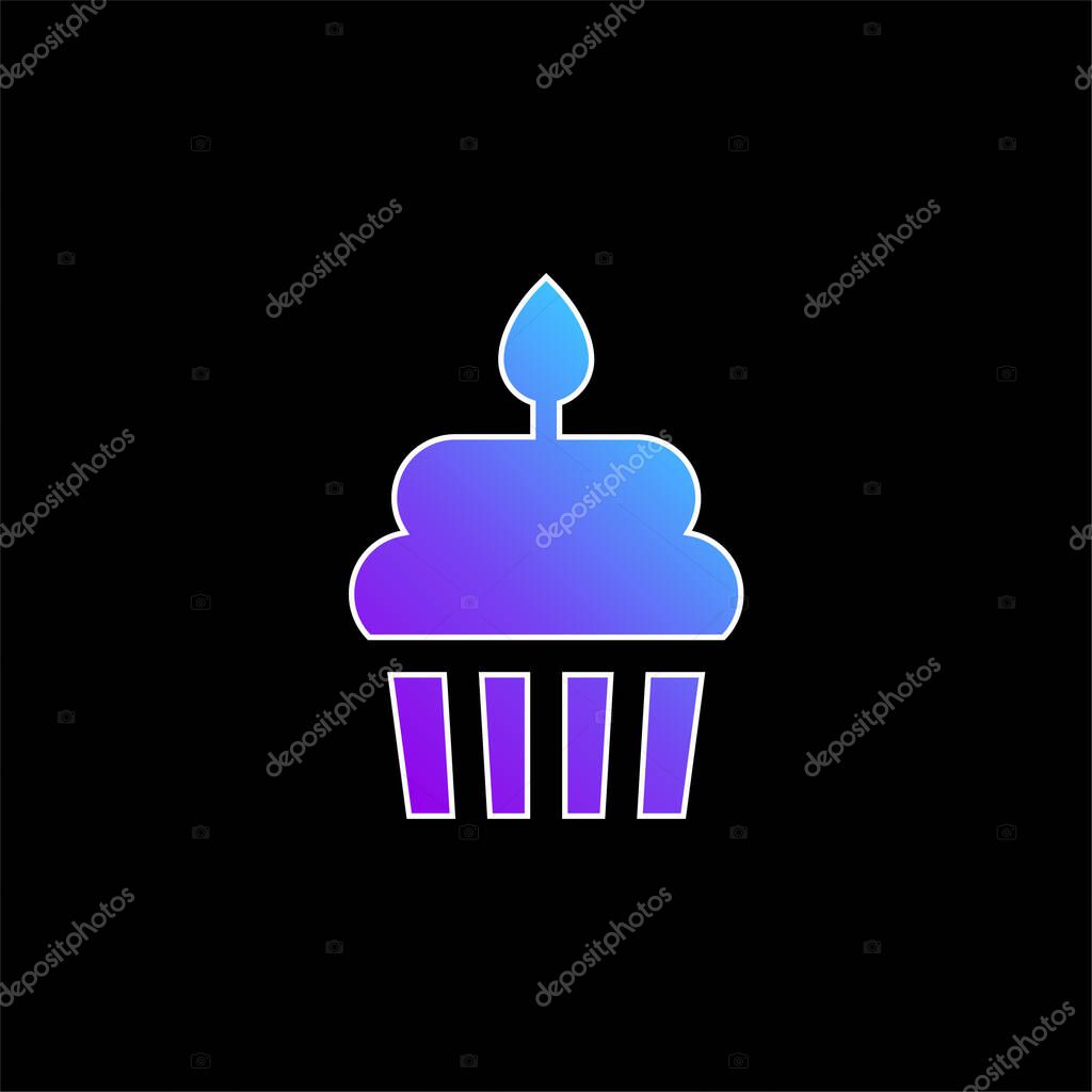 Birthday Cake blue gradient vector icon