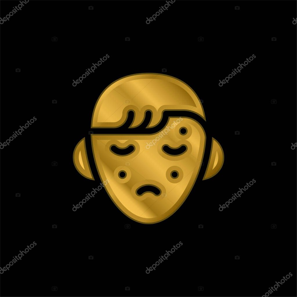 Acne gold plated metalic icon or logo vector