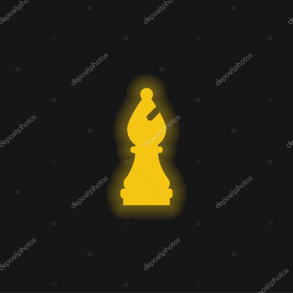 Bishop yellow glowing neon icon