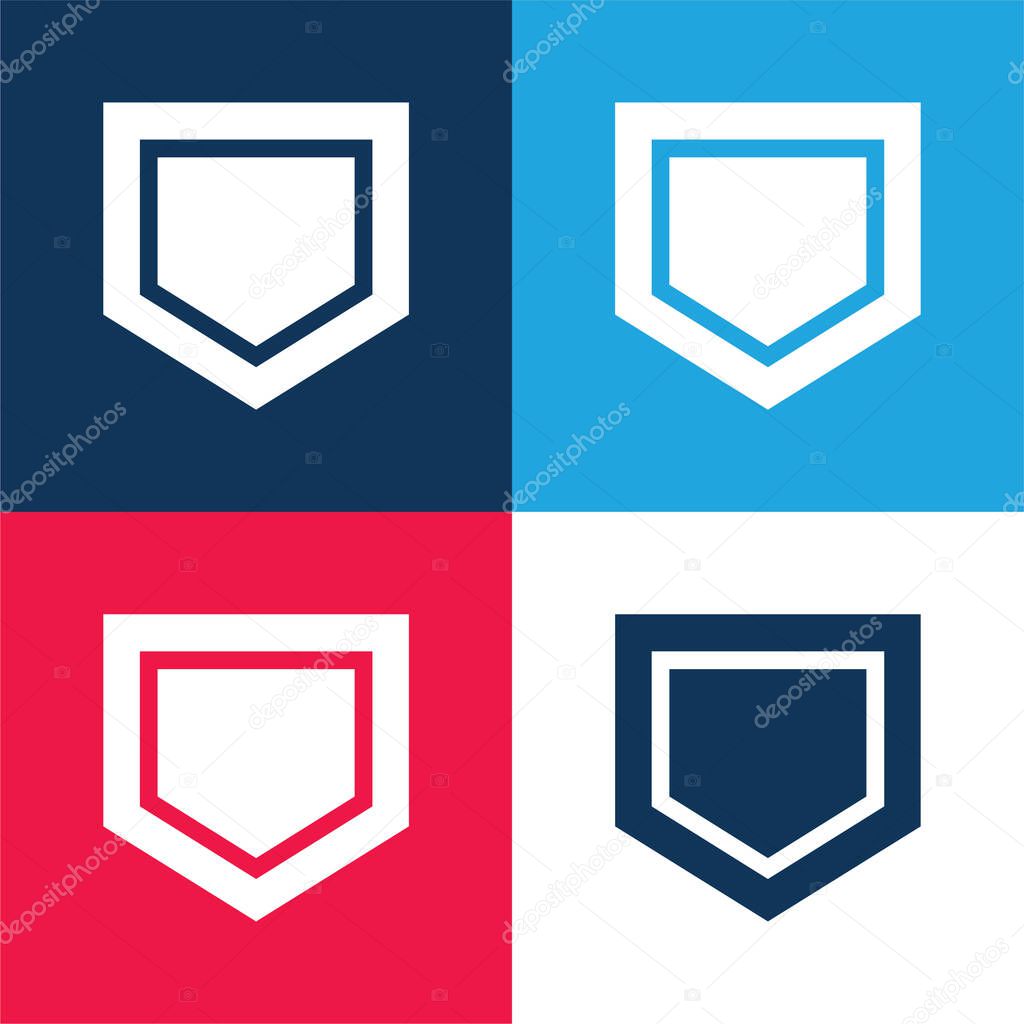 Base blue and red four color minimal icon set