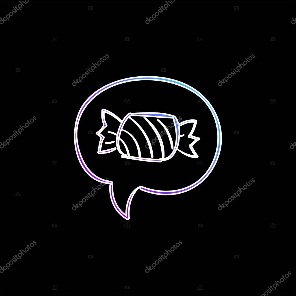 Asking For A Candy In Halloween blue gradient vector icon