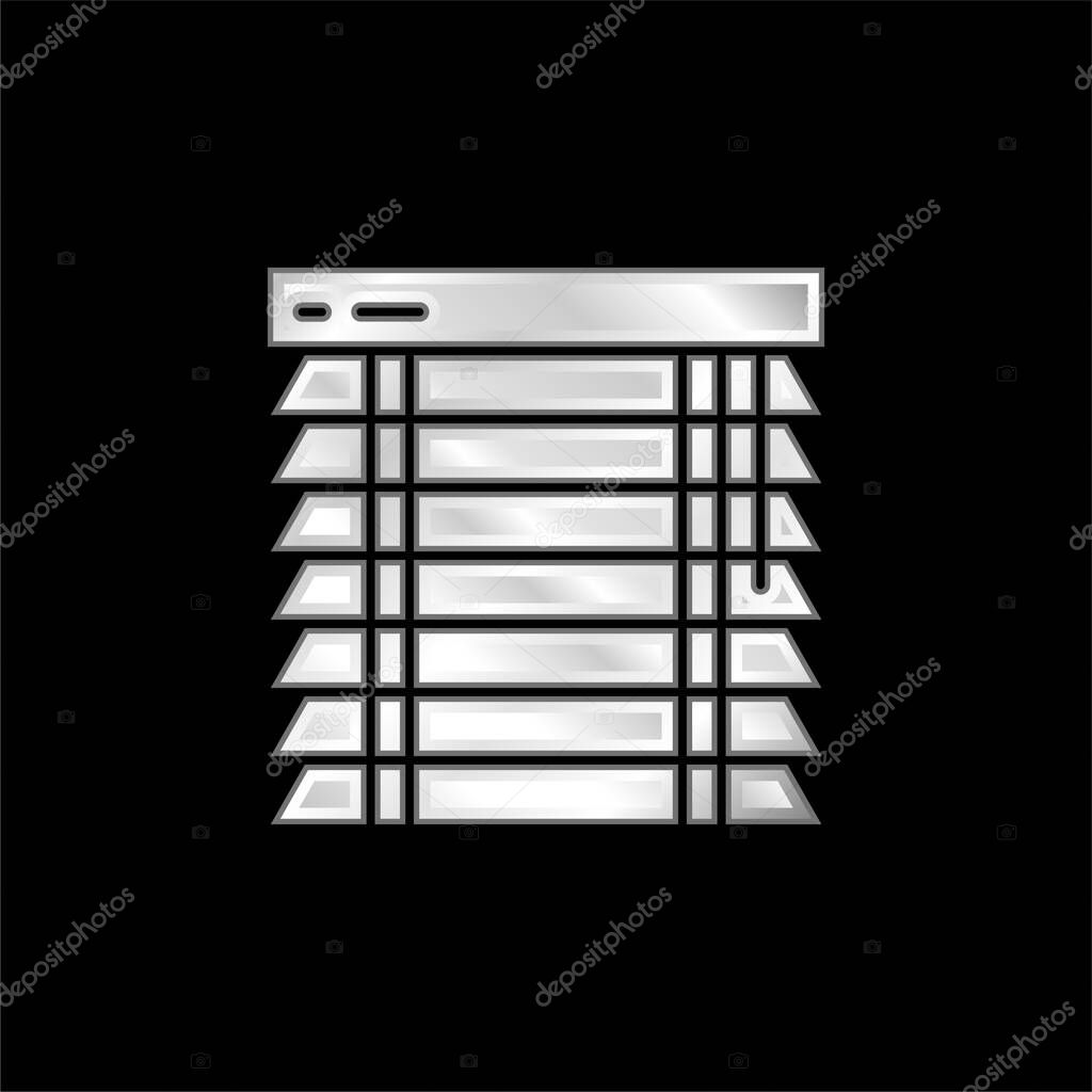 Blinds silver plated metallic icon