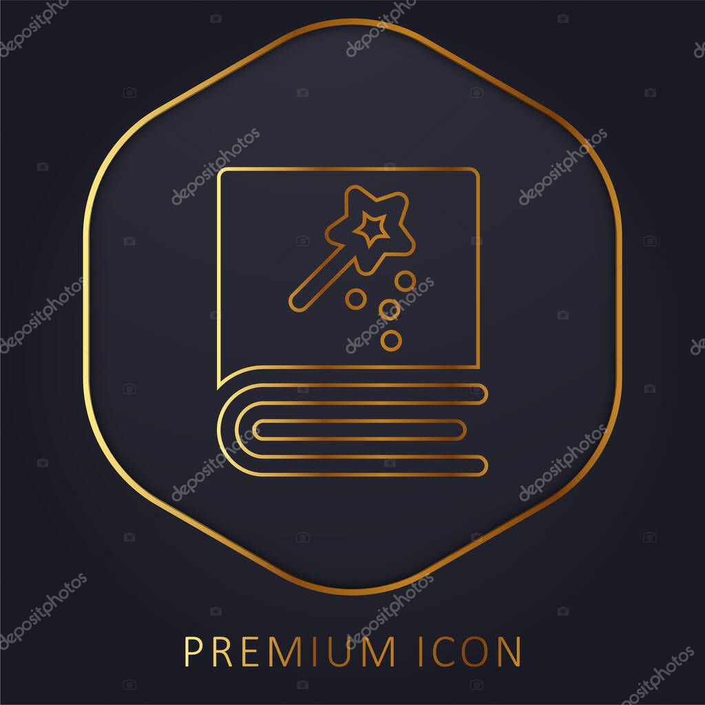 Book golden line premium logo or icon