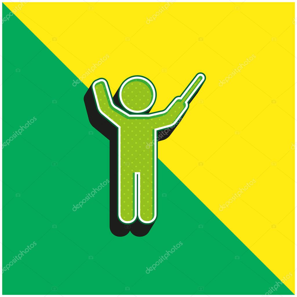 Bandmaster Green and yellow modern 3d vector icon logo