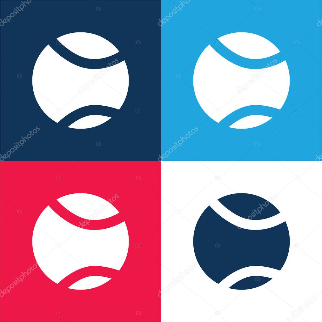 Ball blue and red four color minimal icon set