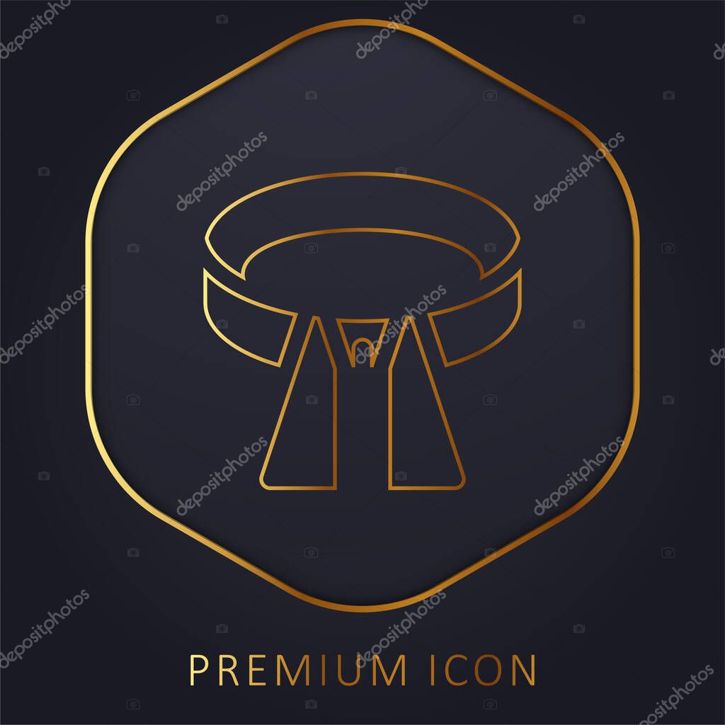 Belt golden line premium logo or icon