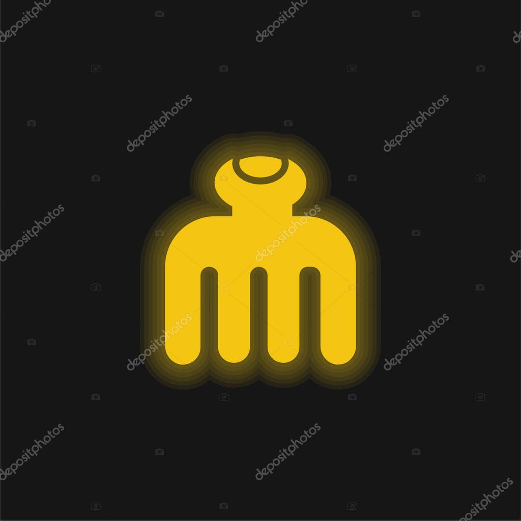 Beauty yellow glowing neon icon