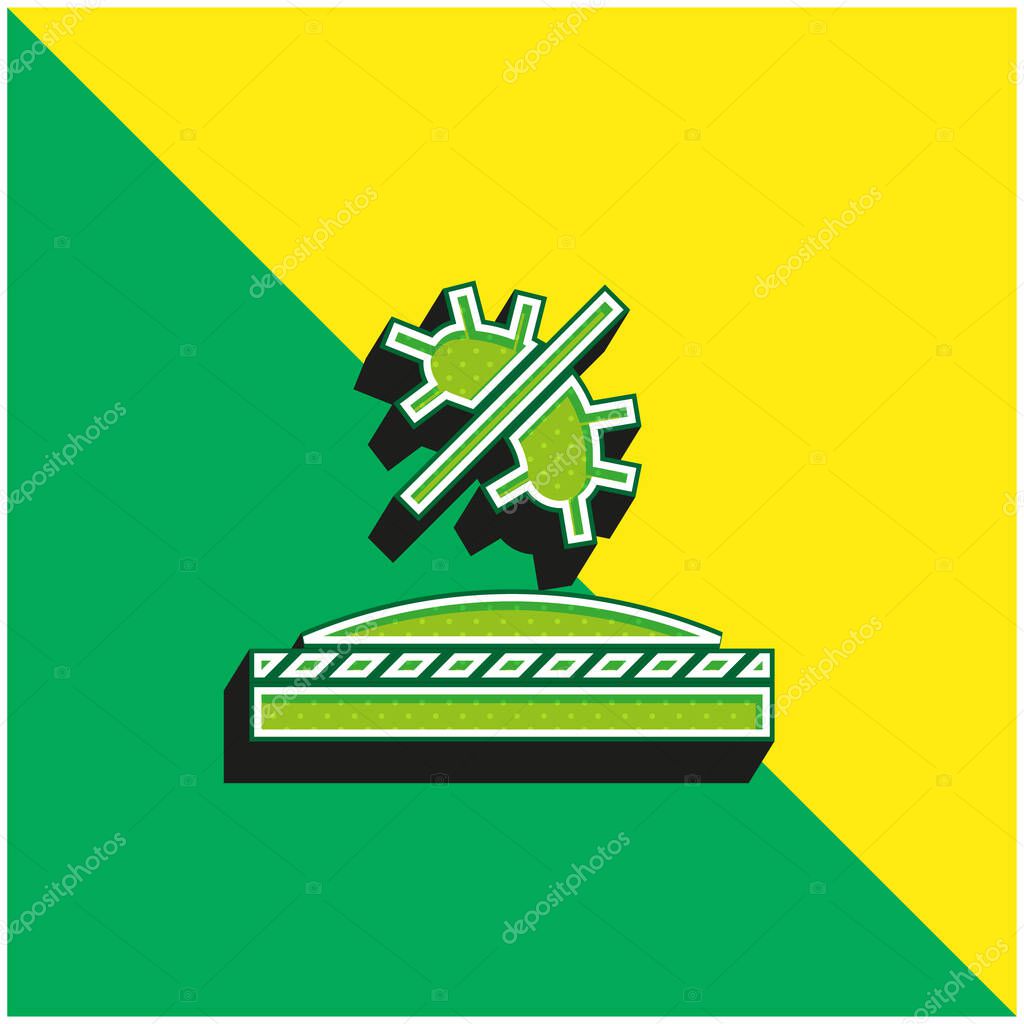 Antibacterial Green and yellow modern 3d vector icon logo