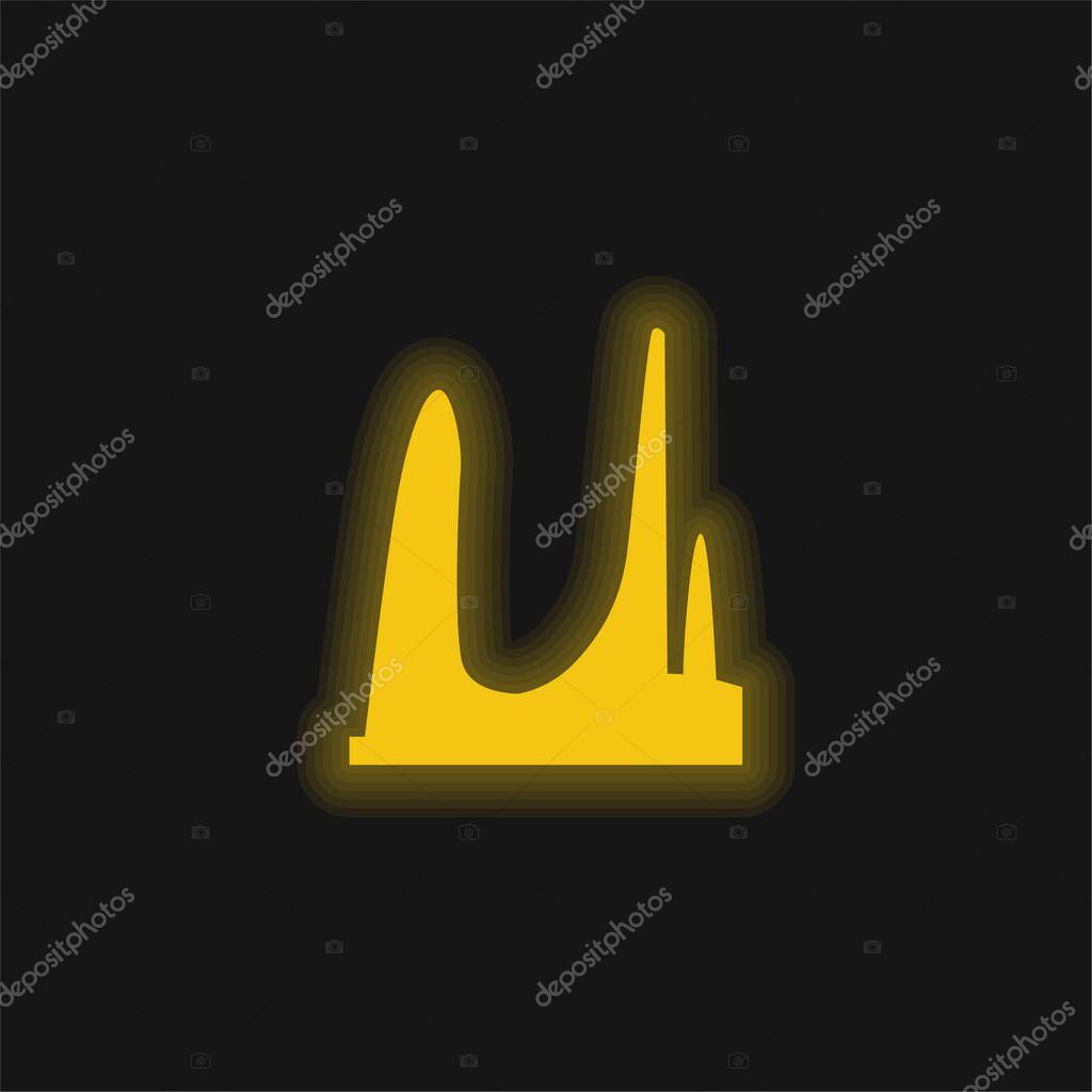 Afrikaans Language Monument, South Africa yellow glowing neon icon