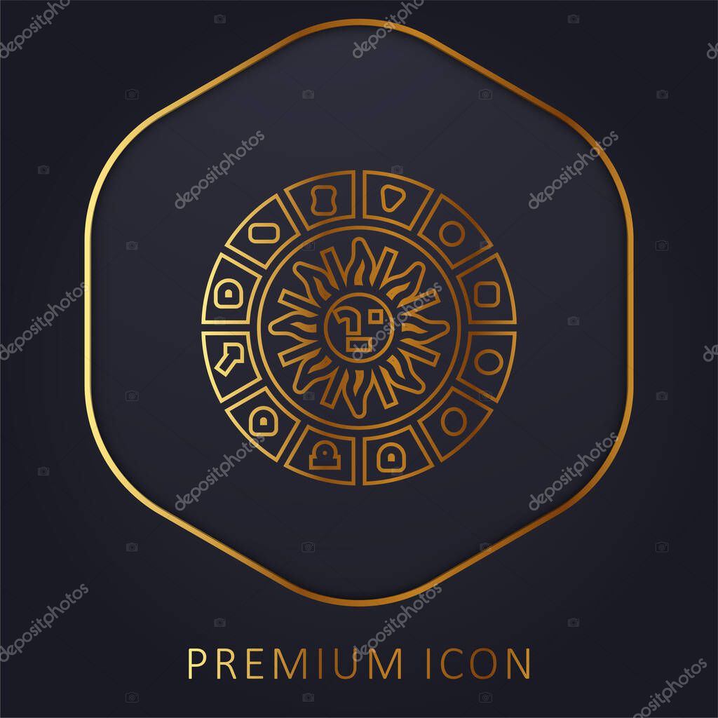 Astrology golden line premium logo or icon