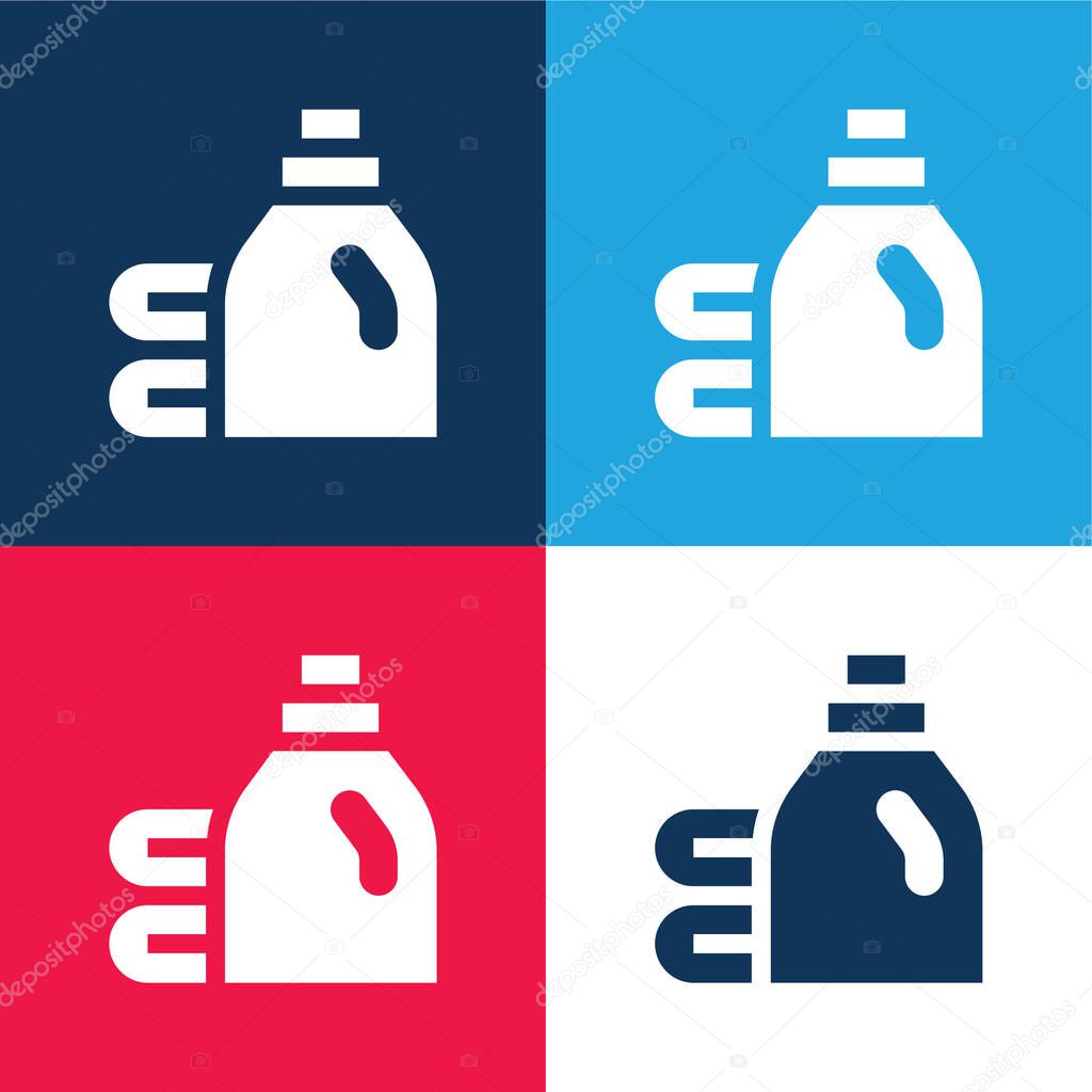 Bleach blue and red four color minimal icon set