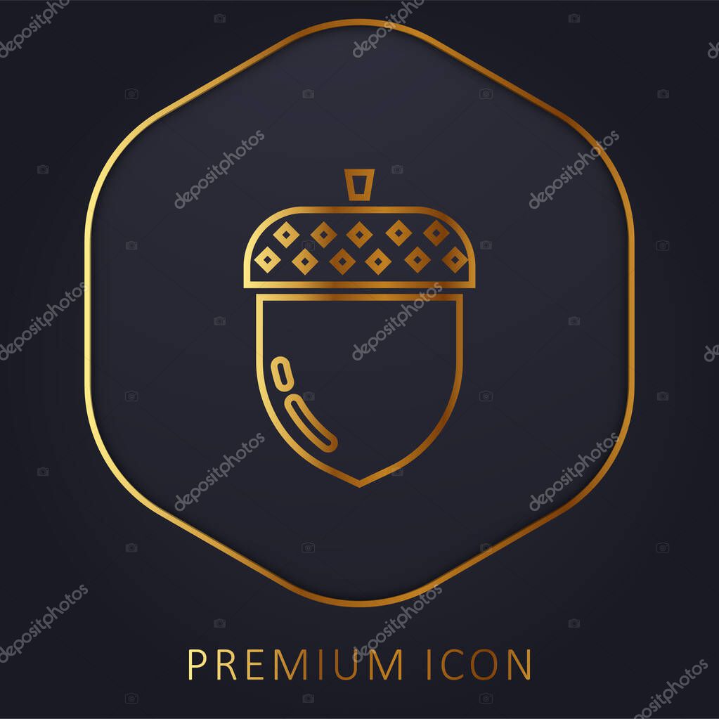 Acorn golden line premium logo or icon