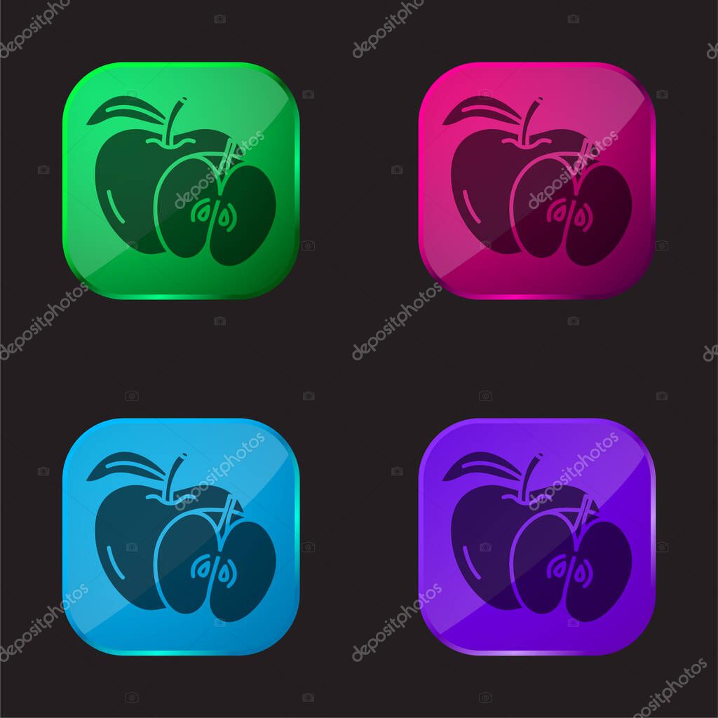 Apple four color glass button icon