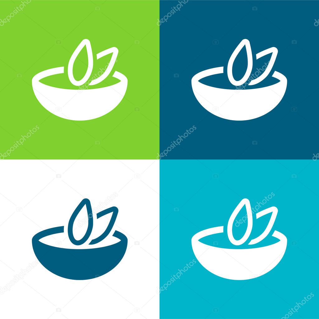 Bowl Of Soup Flat four color minimal icon set