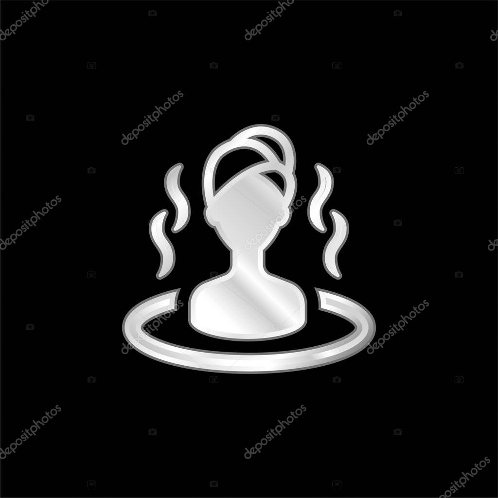 Bath silver plated metallic icon