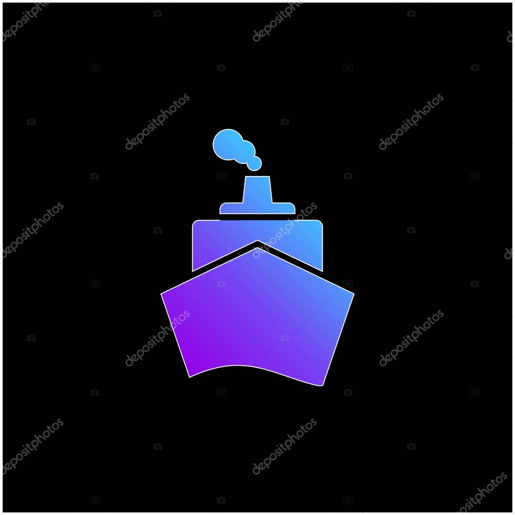 Boat From Front View blue gradient vector icon