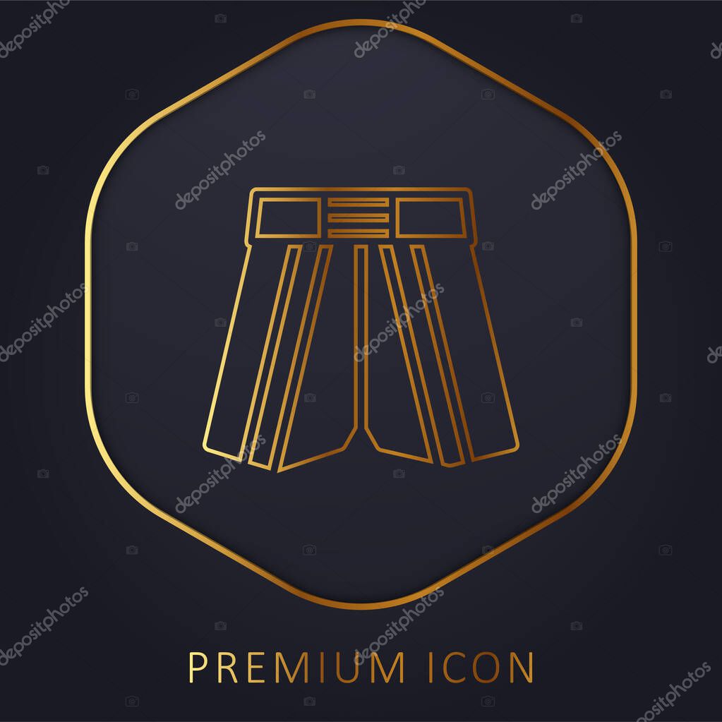 Boxing Shorts golden line premium logo or icon