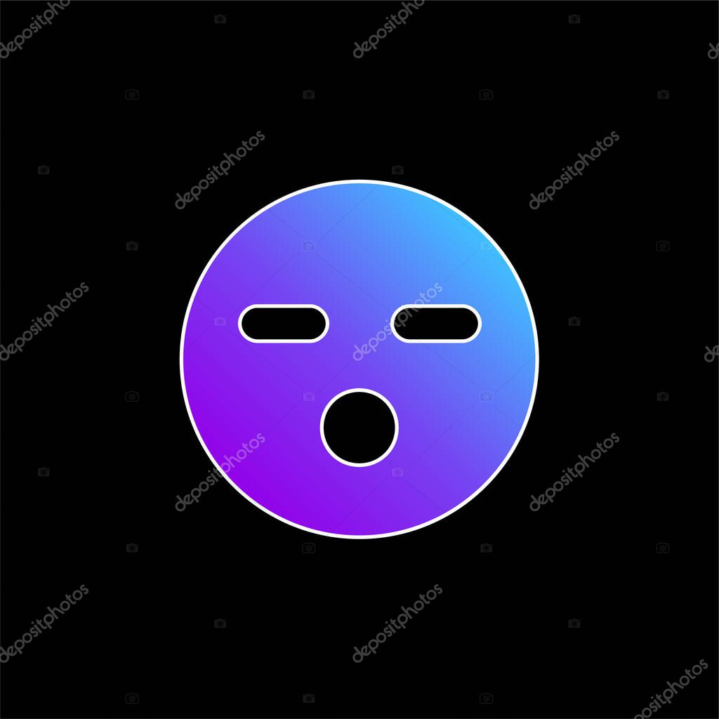 Boring Face blue gradient vector icon
