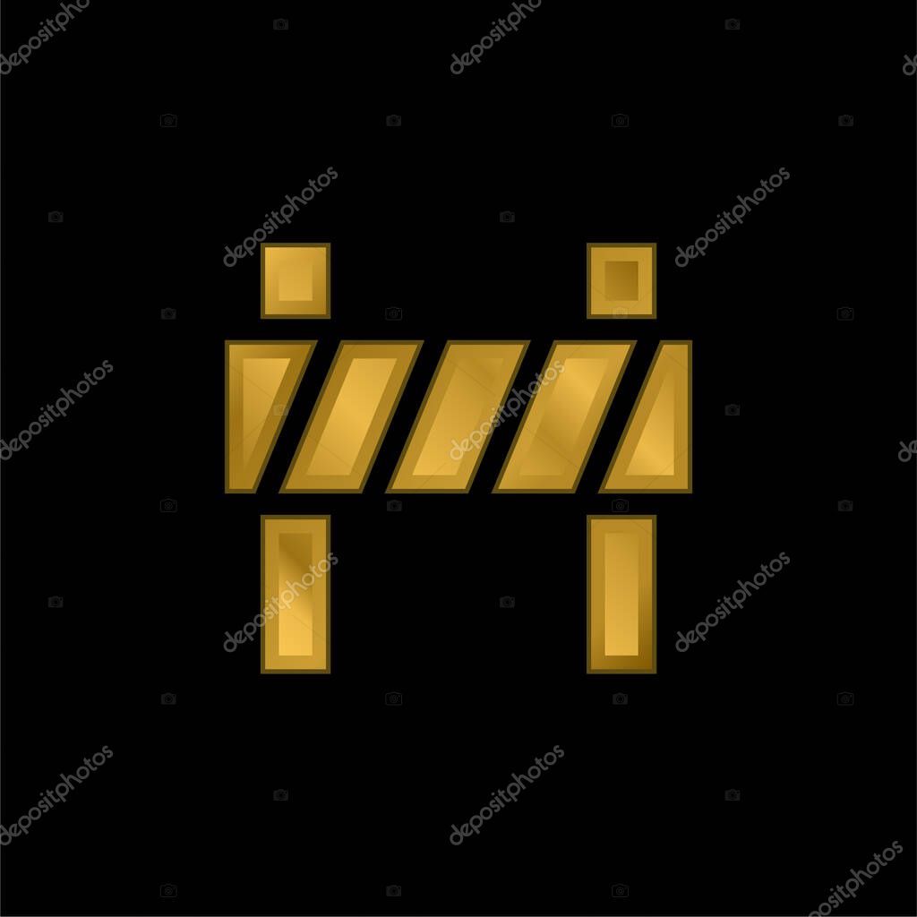 Barrier gold plated metalic icon or logo vector
