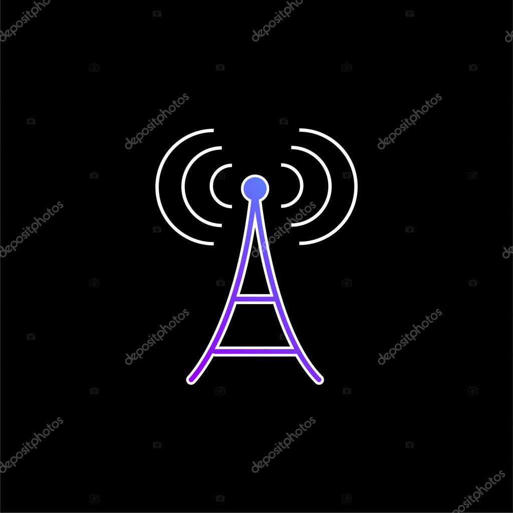 Antenna blue gradient vector icon