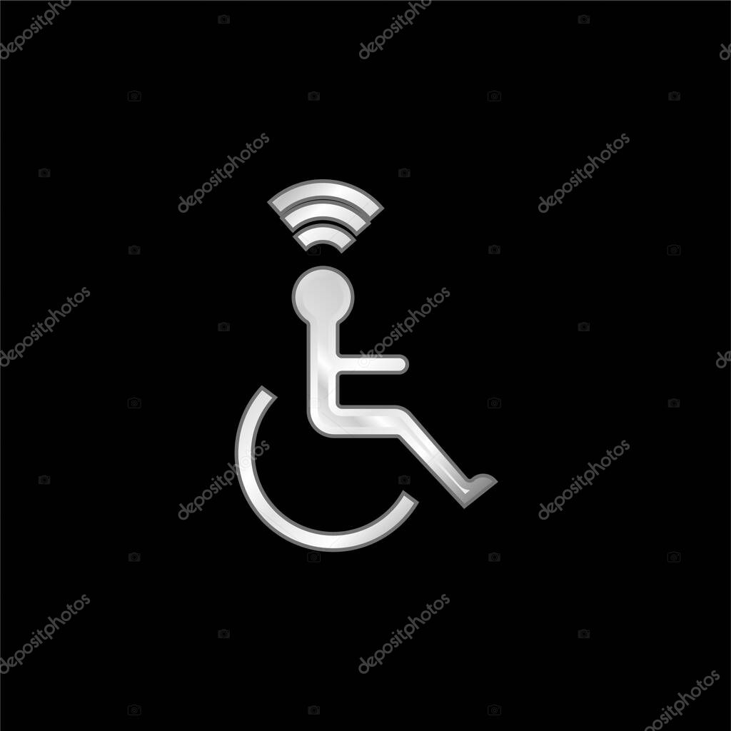Accesibility silver plated metallic icon