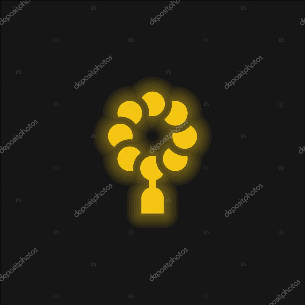 Beads yellow glowing neon icon