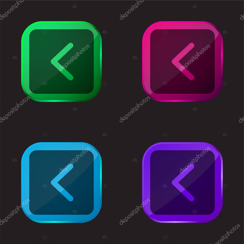 Bracket four color glass button icon