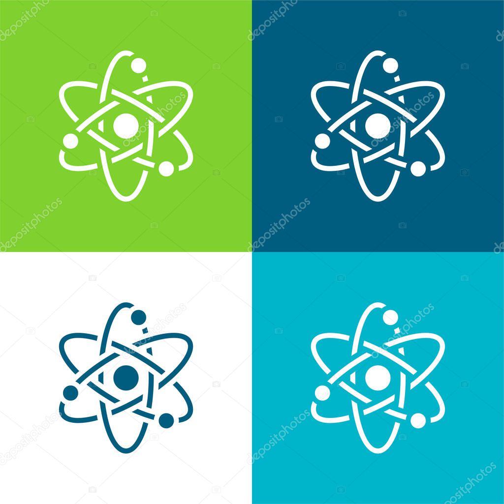 Atom Flat four color minimal icon set