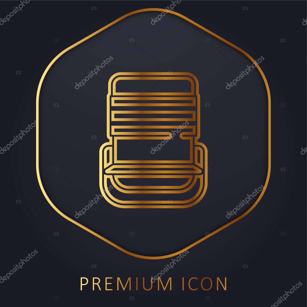 Beach Chair golden line premium logo or icon