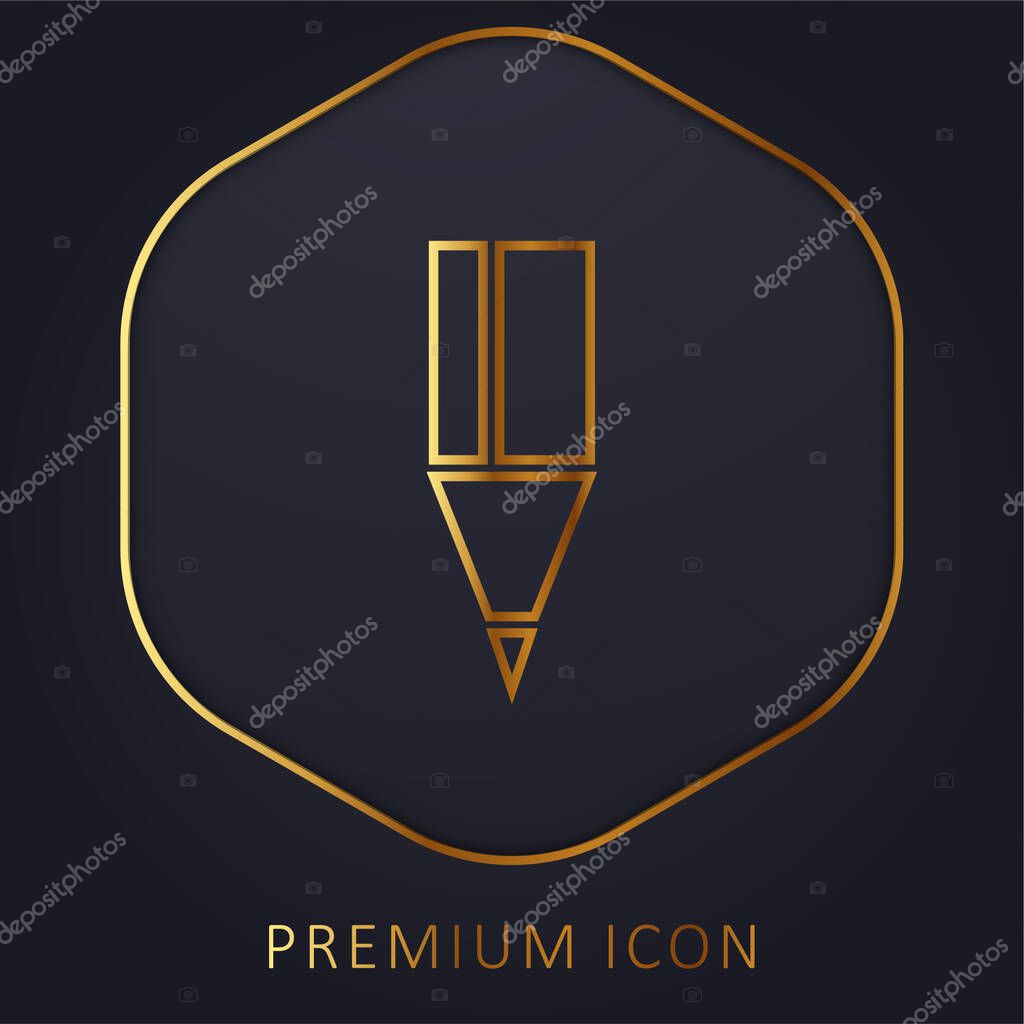 Black Pencil Tip golden line premium logo or icon