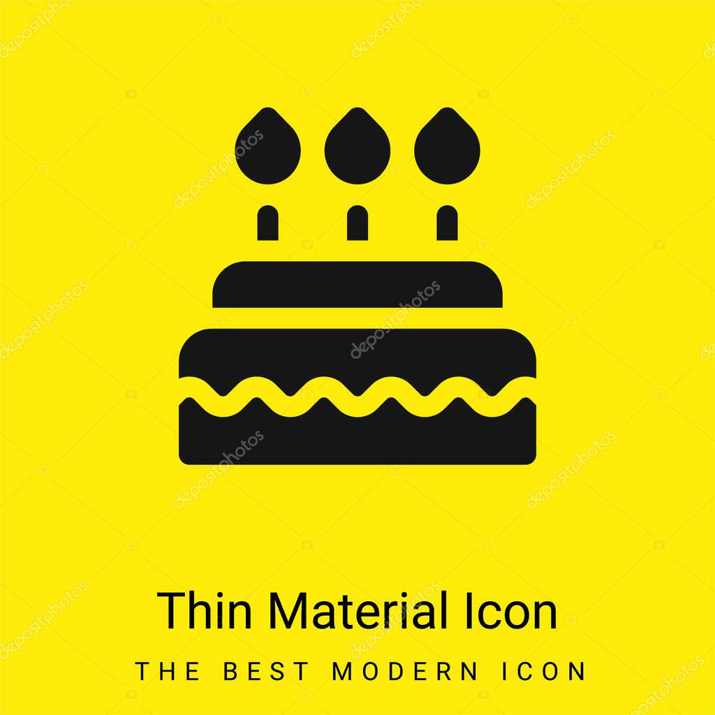 Birthday Cake minimal bright yellow material icon