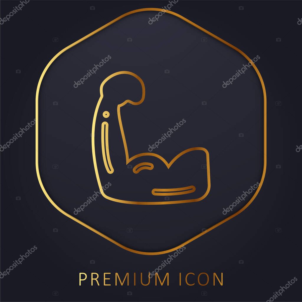 Biceps golden line premium logo or icon