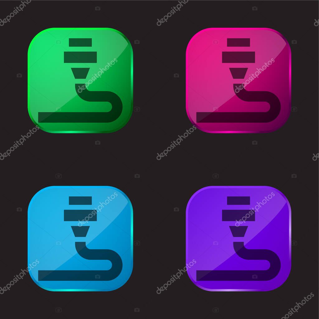3d Printing four color glass button icon