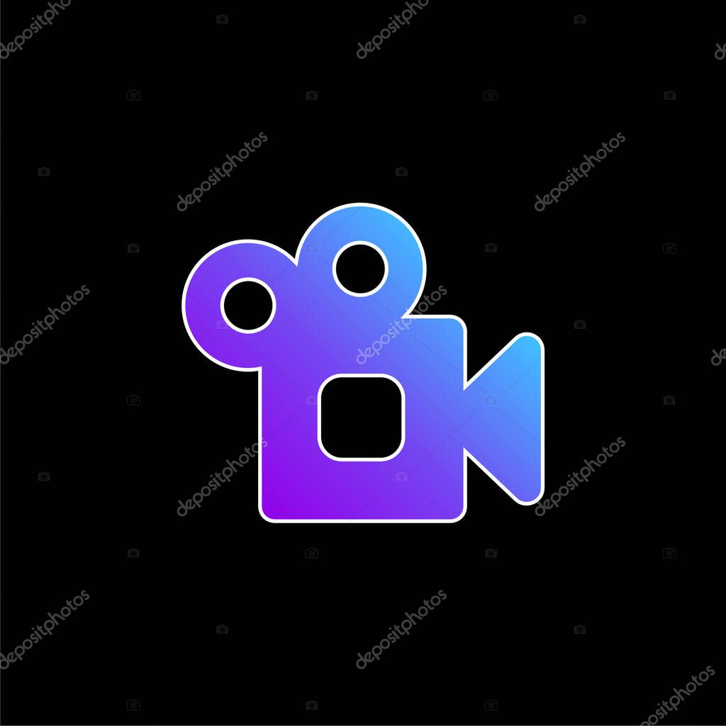 Analogic Video Camera blue gradient vector icon