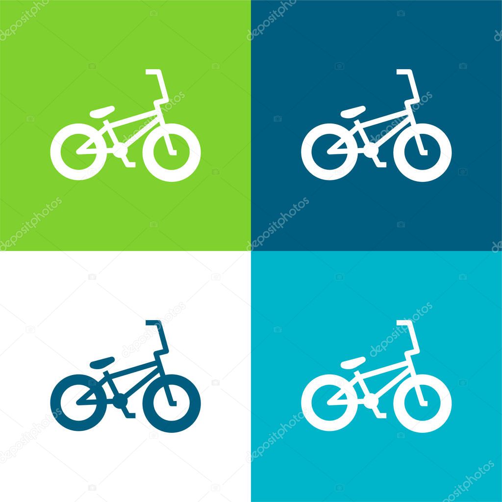 Bicycle Flat four color minimal icon set