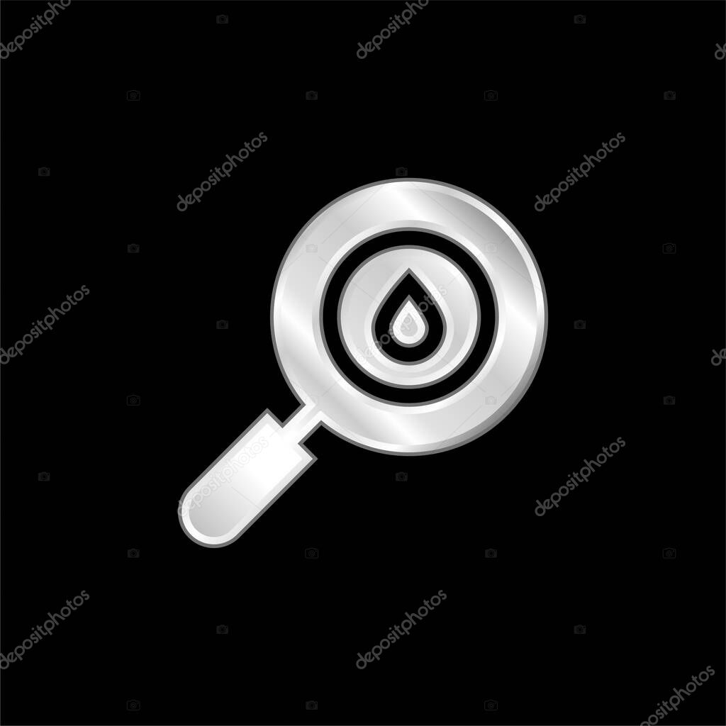 Blood Test silver plated metallic icon