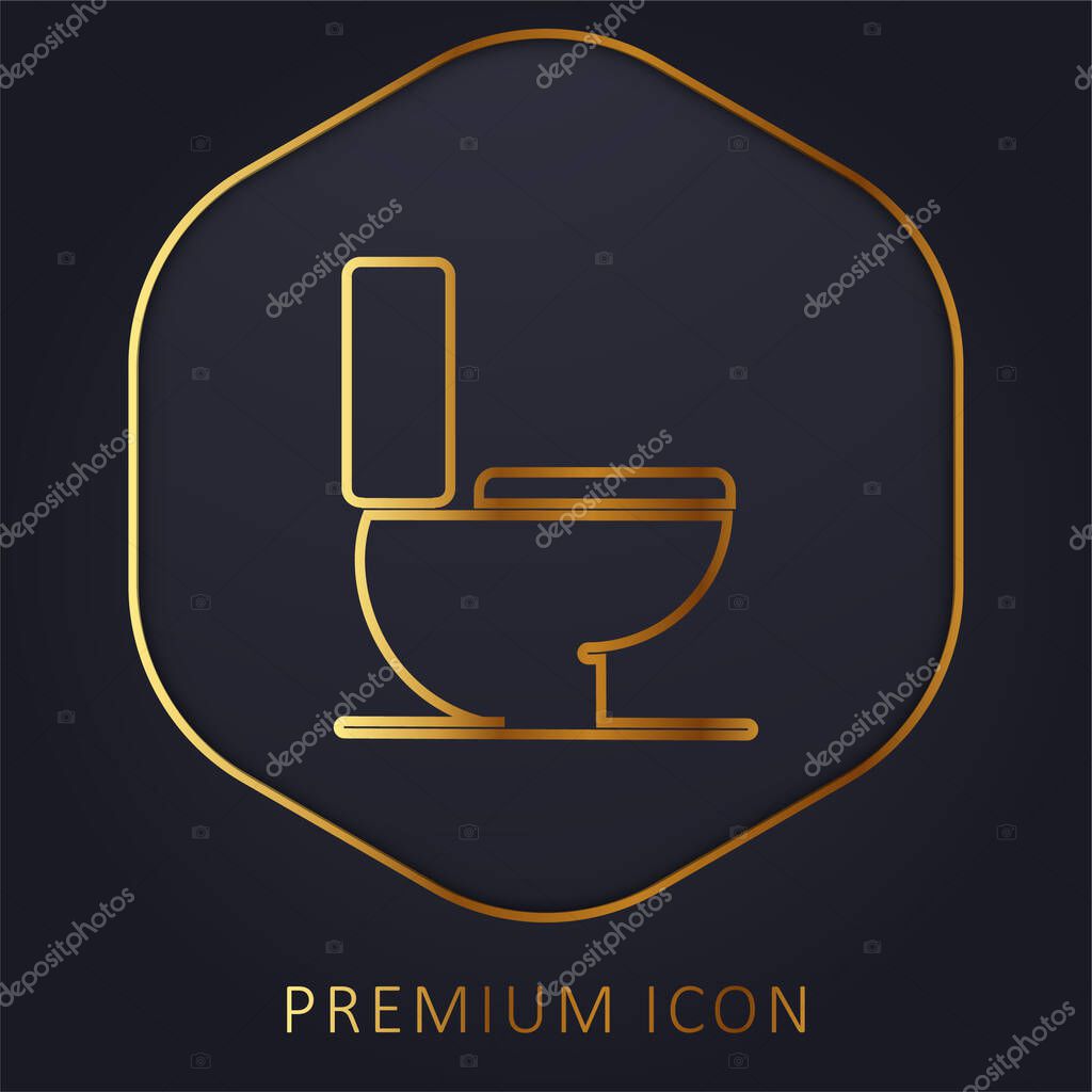Bathroom golden line premium logo or icon