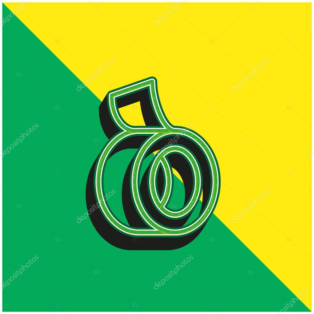 Adhesive Tape Green and yellow modern 3d vector icon logo