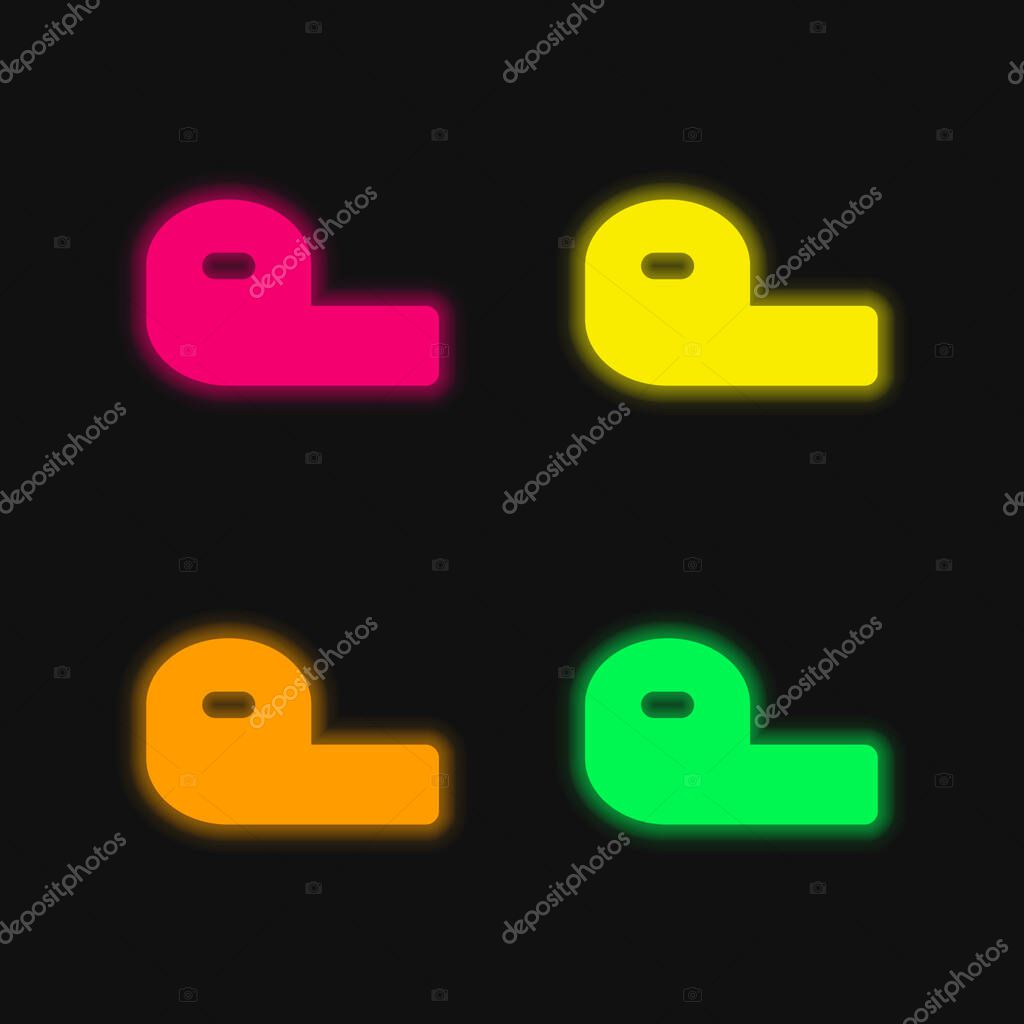 Bandage four color glowing neon vector icon