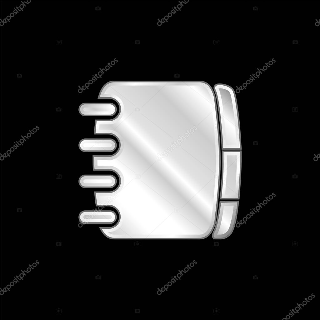 Book silver plated metallic icon