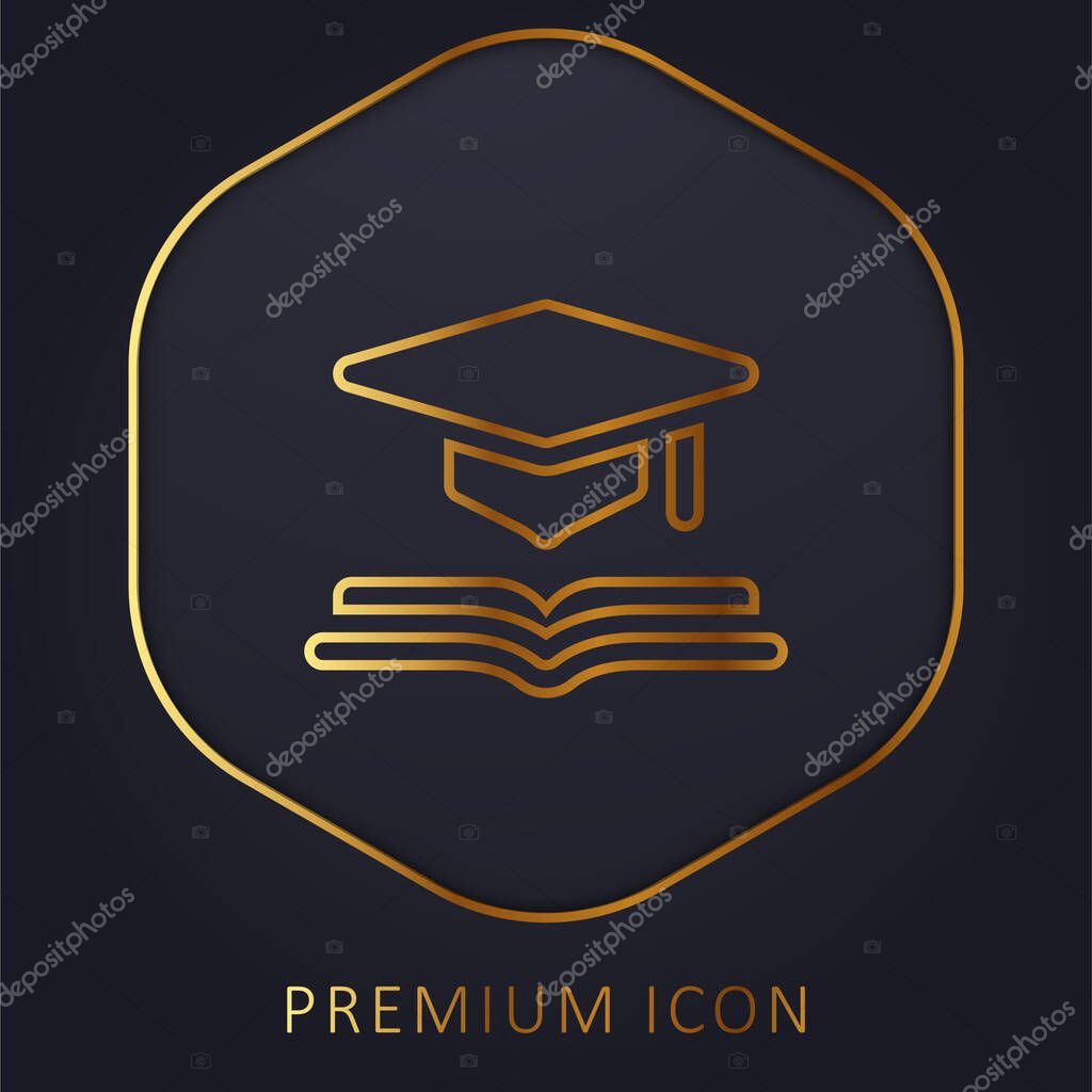 Academic golden line premium logo or icon